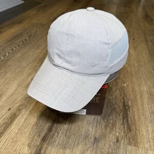 Emporio Armani Running Hat Gray Silver Linen Cotton Blend Golf Pickleball Tennis